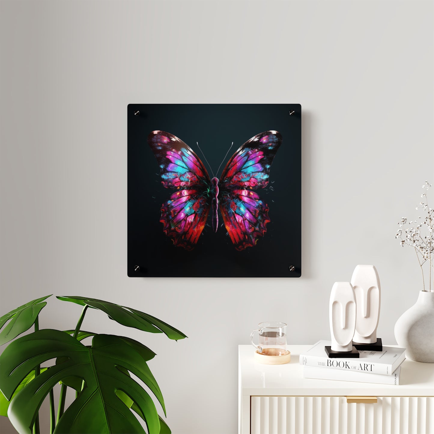 Acrylic Wall Art Panels Hyper Colorful Butterfly Macro 3