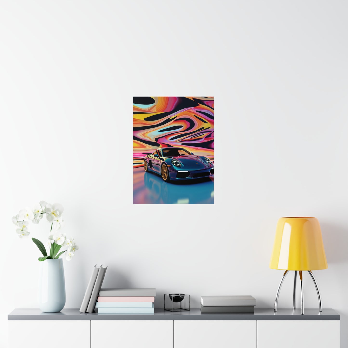 Premium Matte Vertical Posters Porsche Water Fusion 2