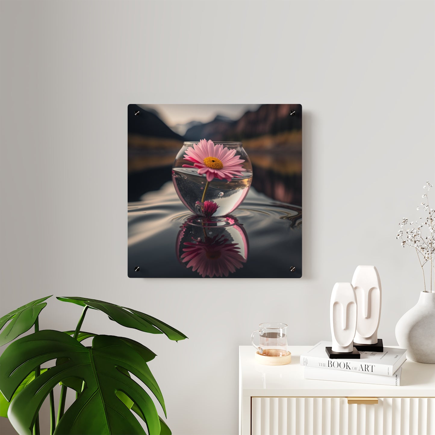 Acrylic Wall Art Panels Daisy in a vase 2