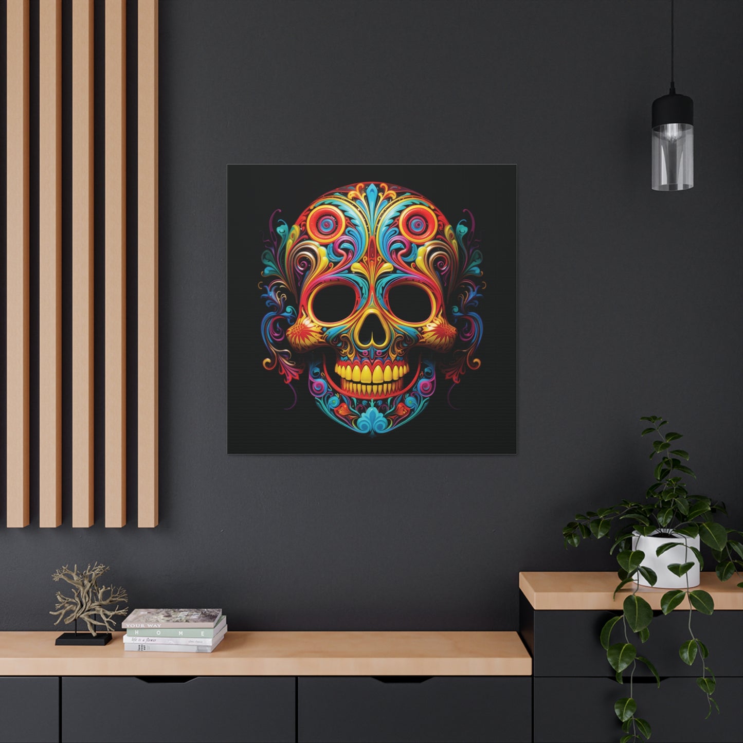 Canvas Gallery Wraps Macro Skull Color 1