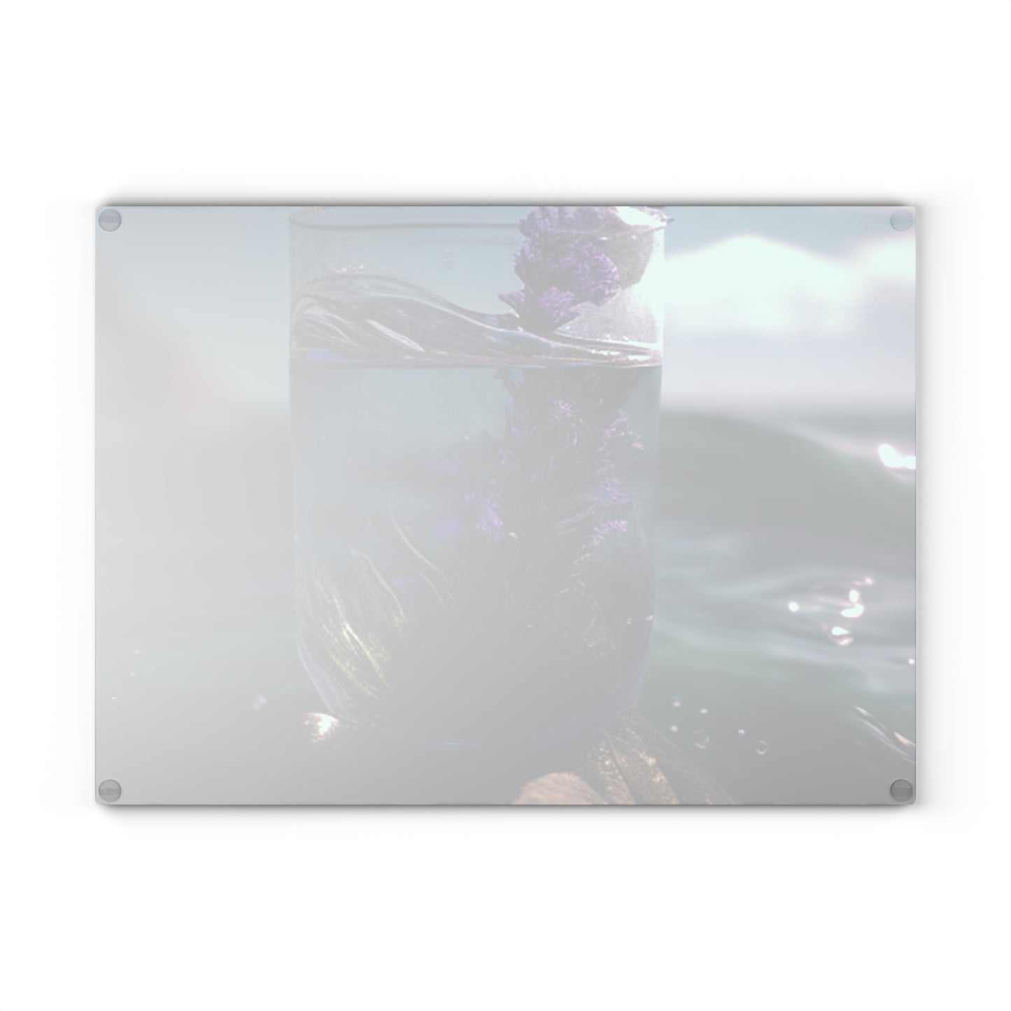 Glass Cutting Board Lavender in a vase 2