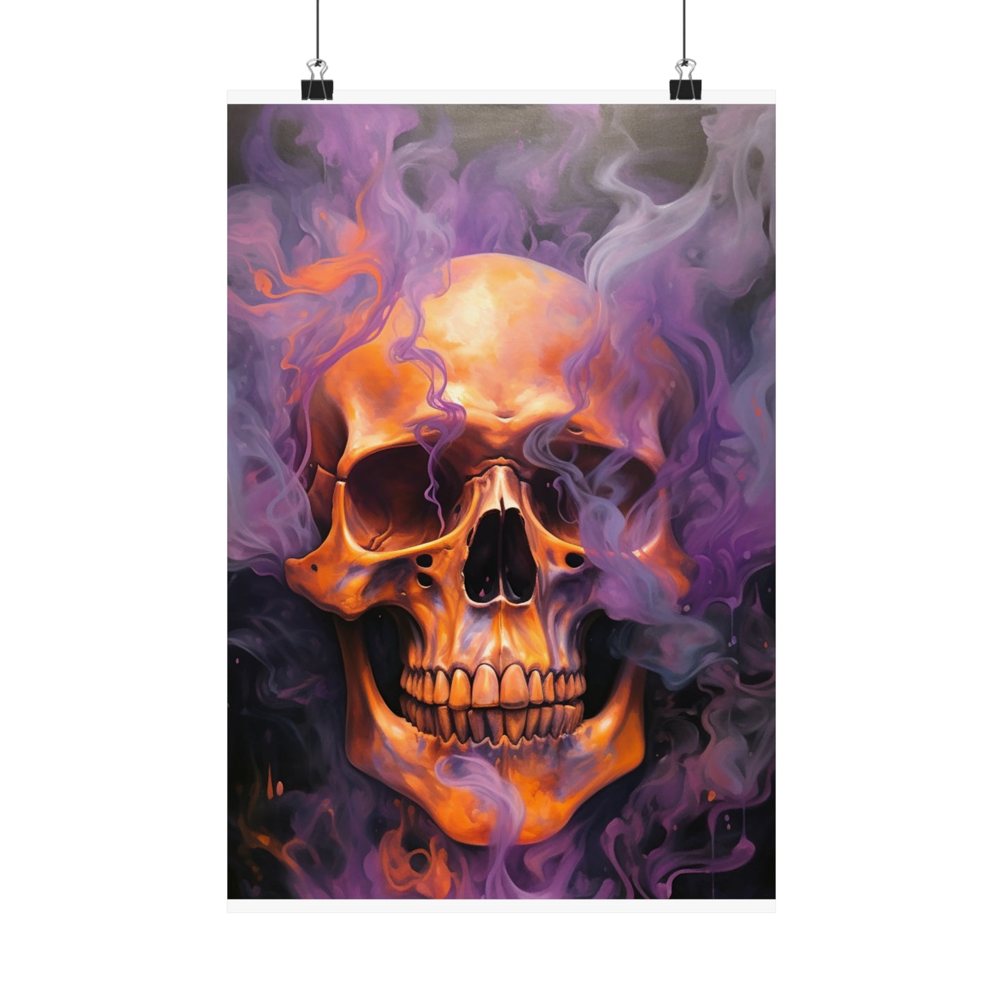 Premium Matte Vertical Posters Skull Flames 4