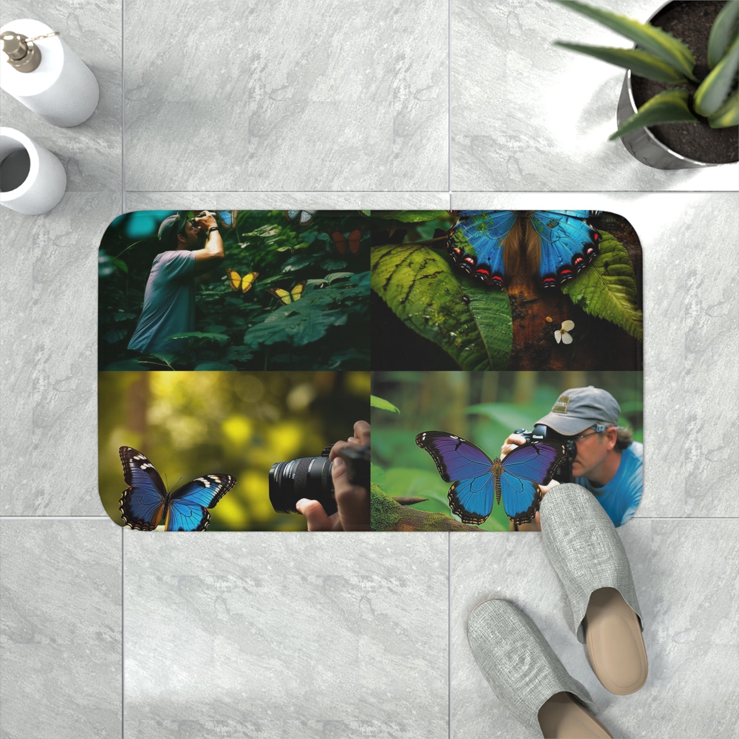 Memory Foam Bath Mat Jungle Butterfly 5