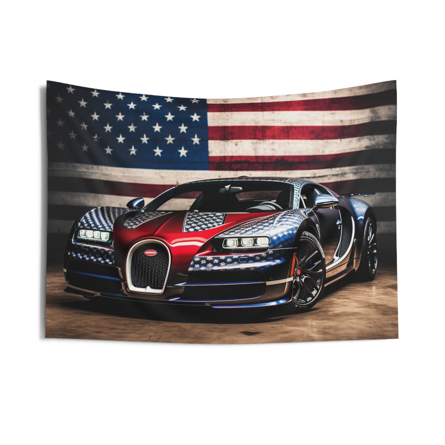 Indoor Wall Tapestries Bugatti American Flag 1