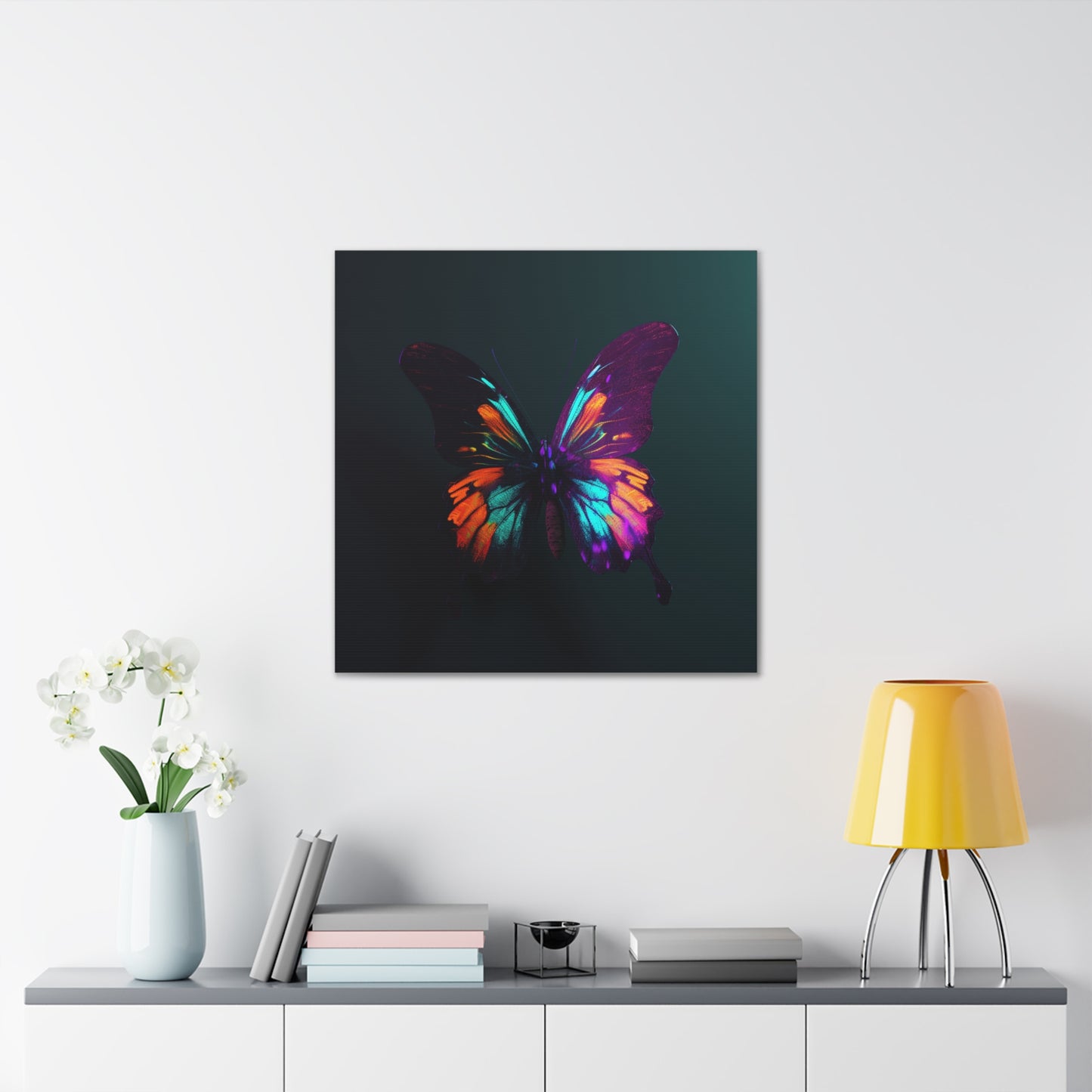 Canvas Gallery Wraps Hyper Colorful Butterfly Purple 4