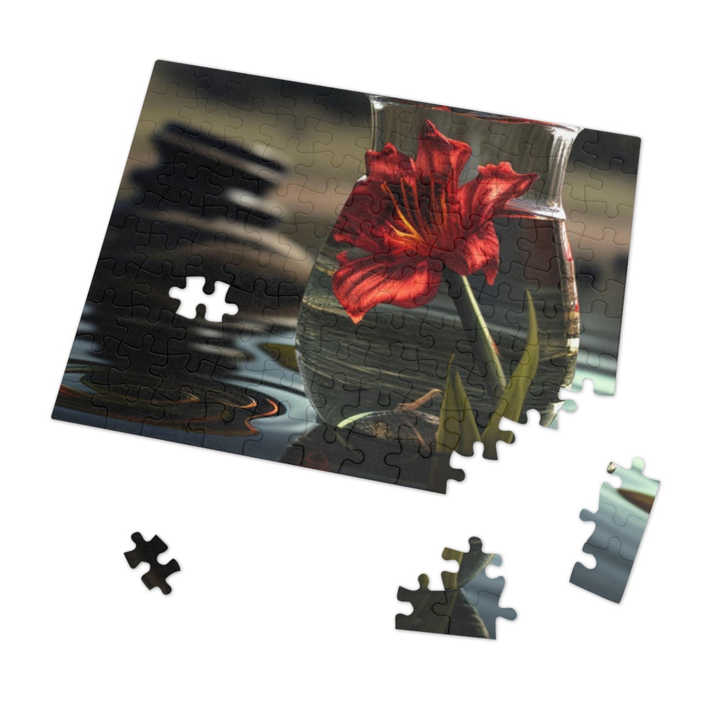 Jigsaw Puzzle (30, 110, 252, 500,1000-Piece) Red Lily in a Glass vase 4