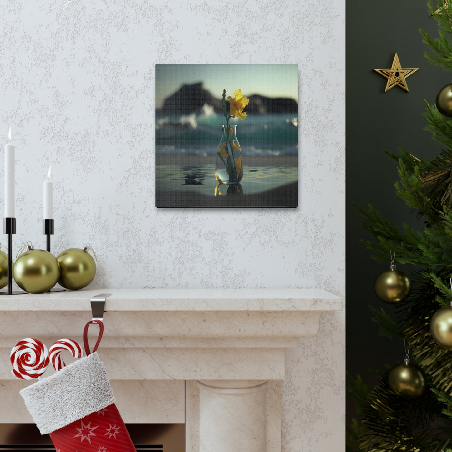 Canvas Gallery Wraps Yellow Gladiolus glass 2