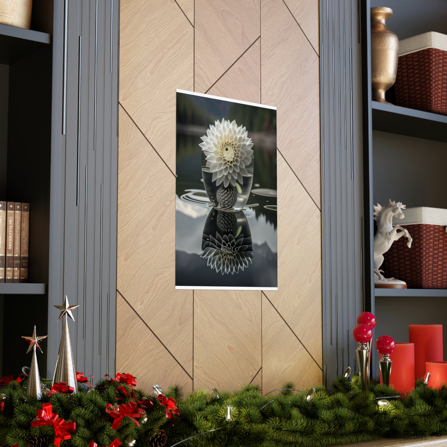 Premium Matte Vertical Posters White Dahlia 3