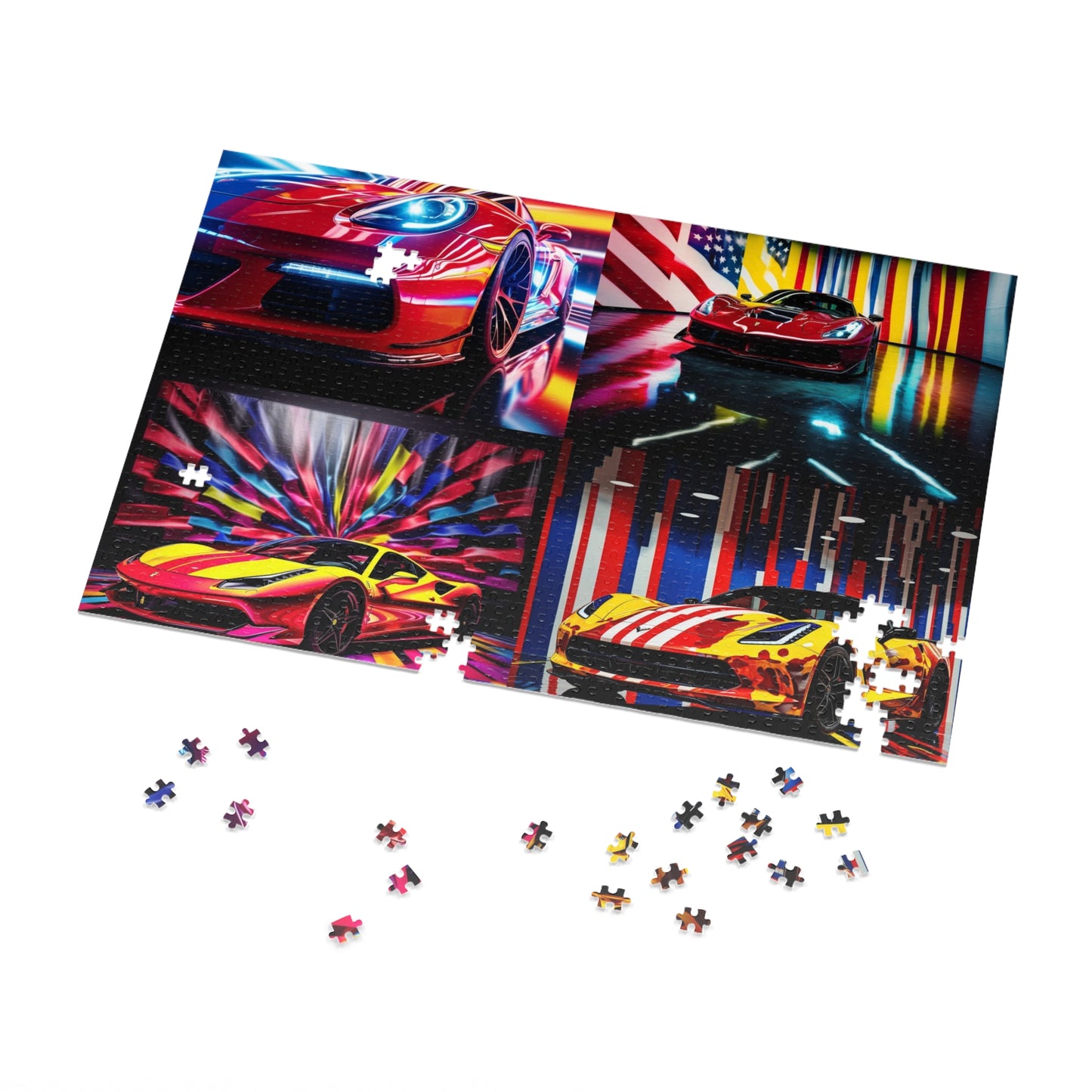 Jigsaw Puzzle (30, 110, 252, 500,1000-Piece) Macro Flag Ferrari 5