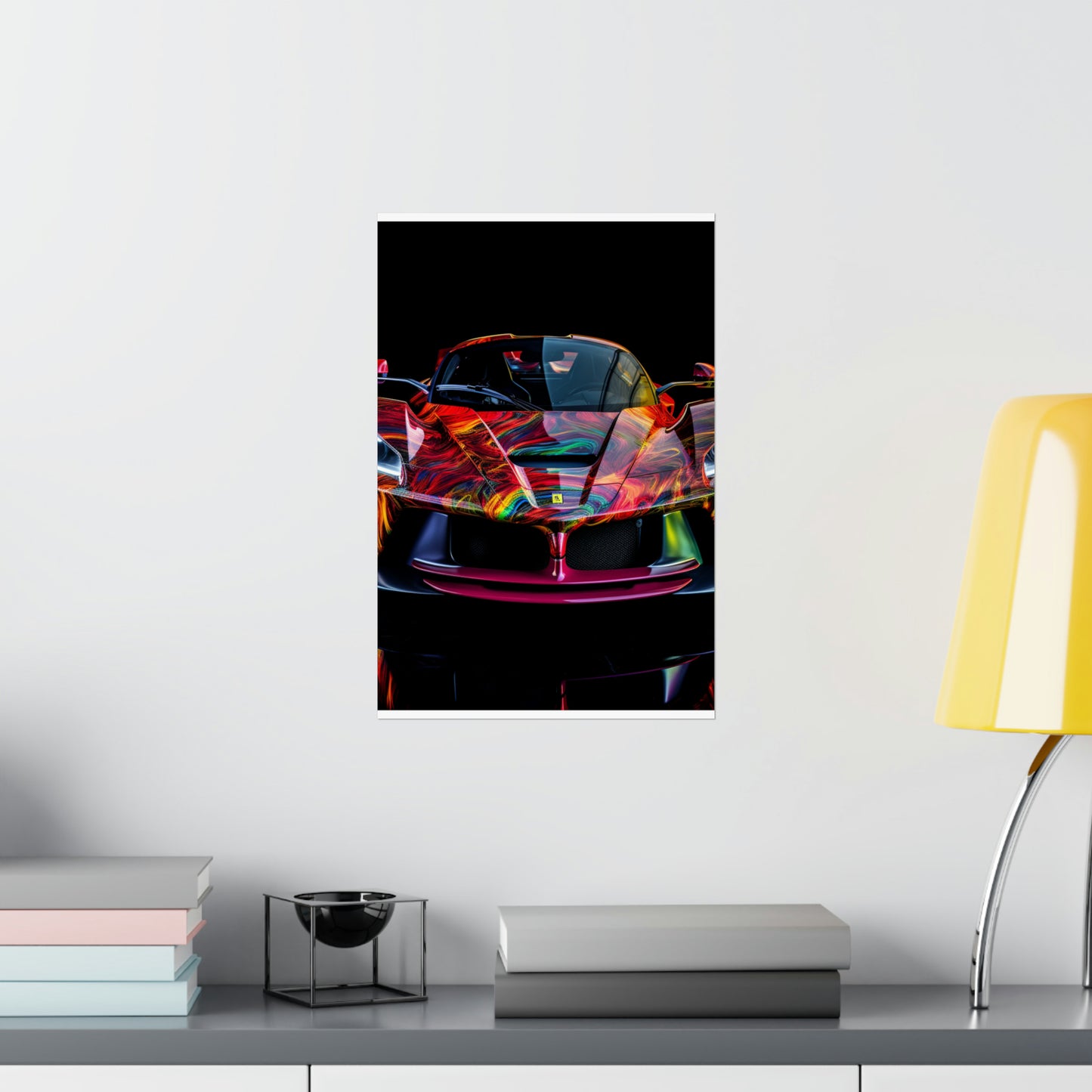 Premium Matte Vertical Posters Ferrari Neon 3