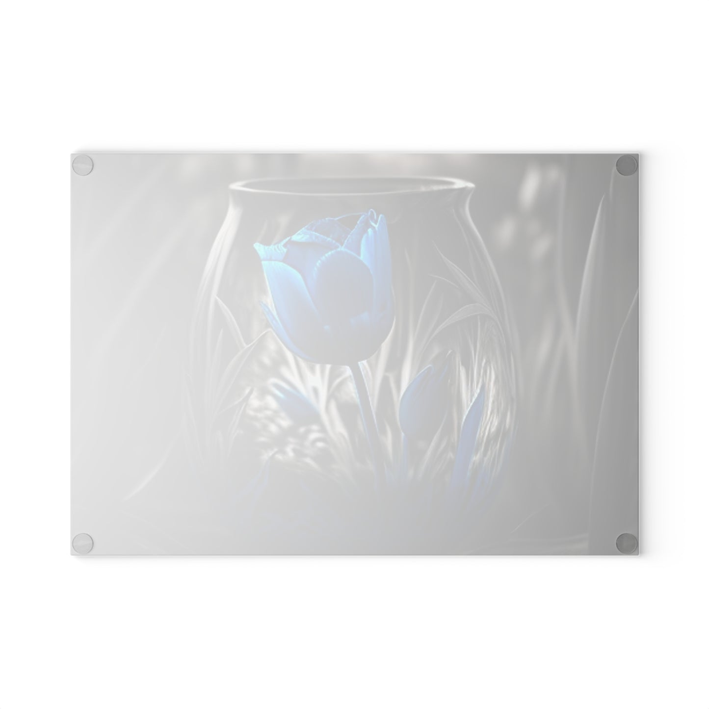 Glass Cutting Board Tulip Blue 3