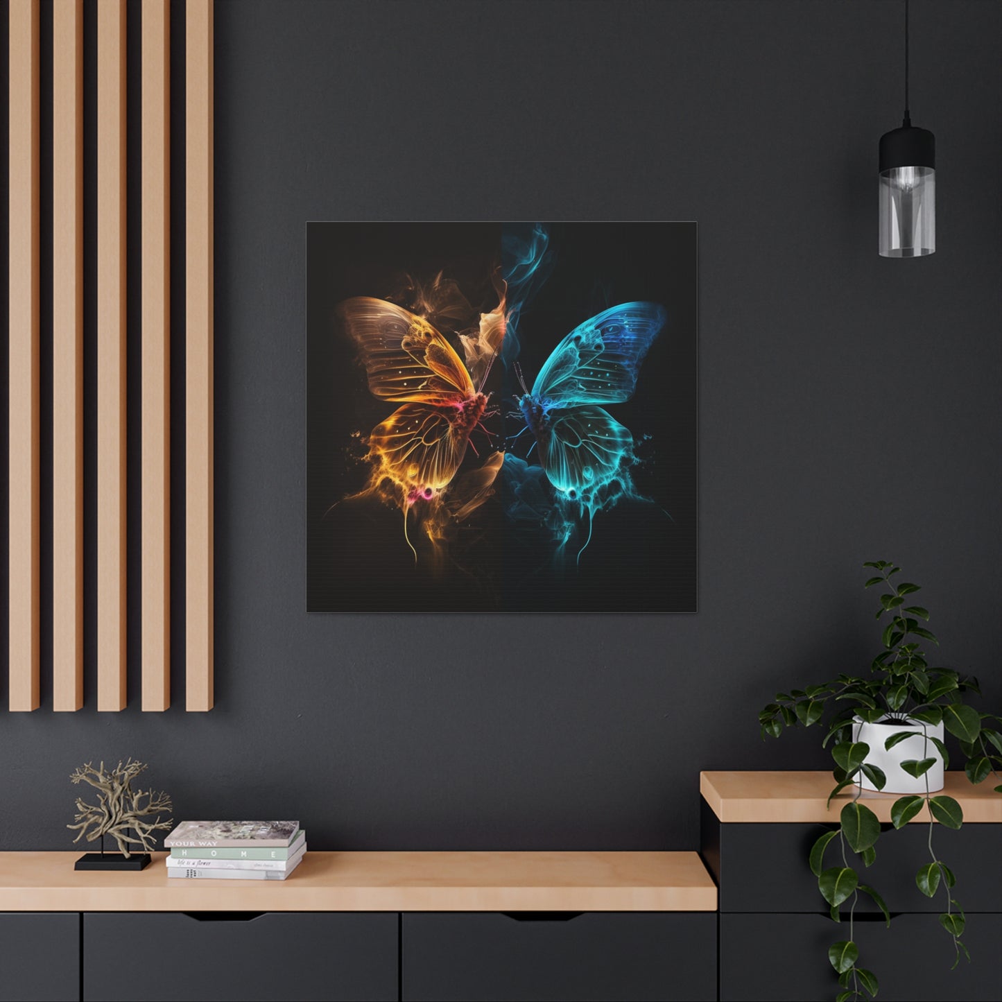 Canvas Gallery Wraps Kiss Neon Butterfly 9