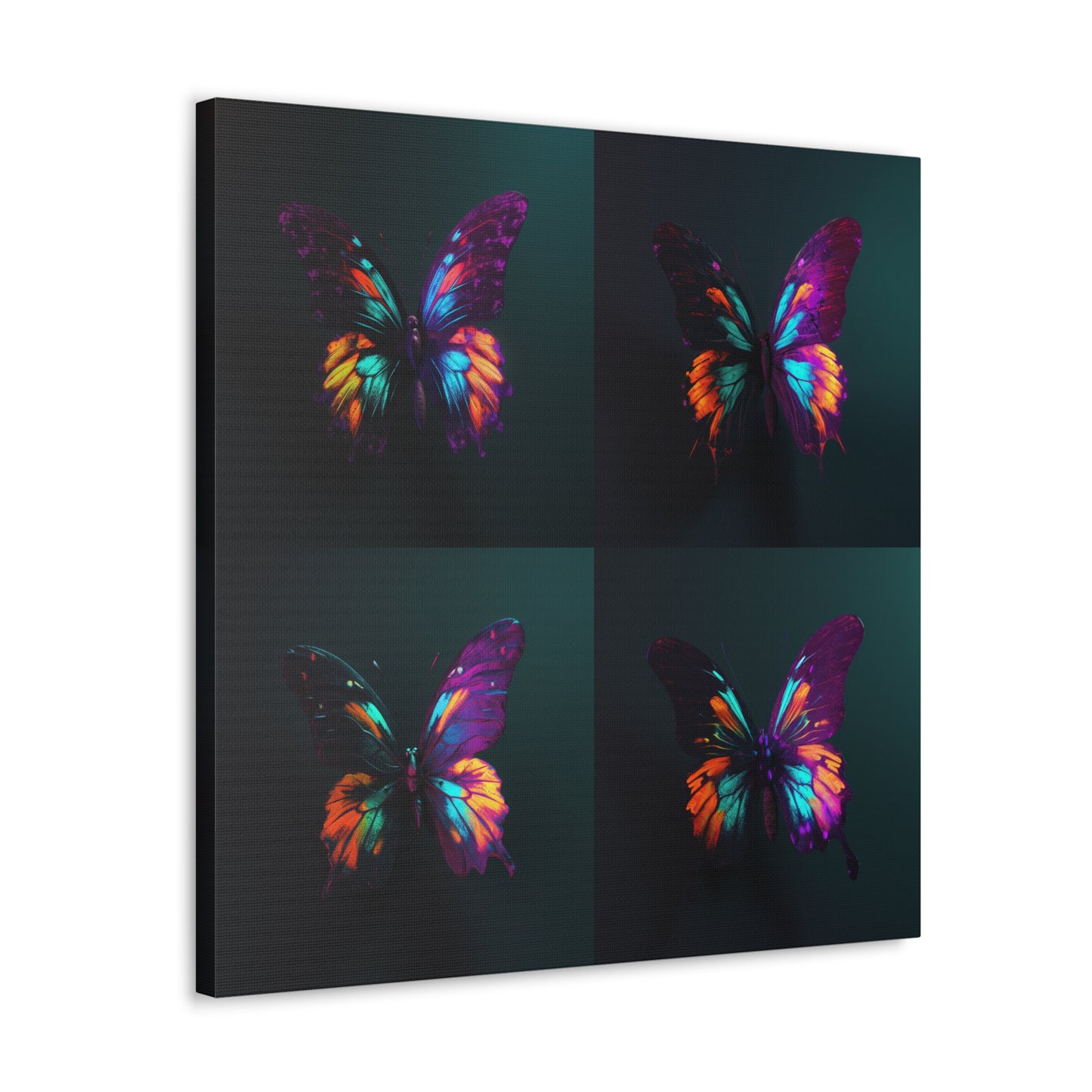 Canvas Gallery Wraps Hyper Colorful Butterfly Purple 5