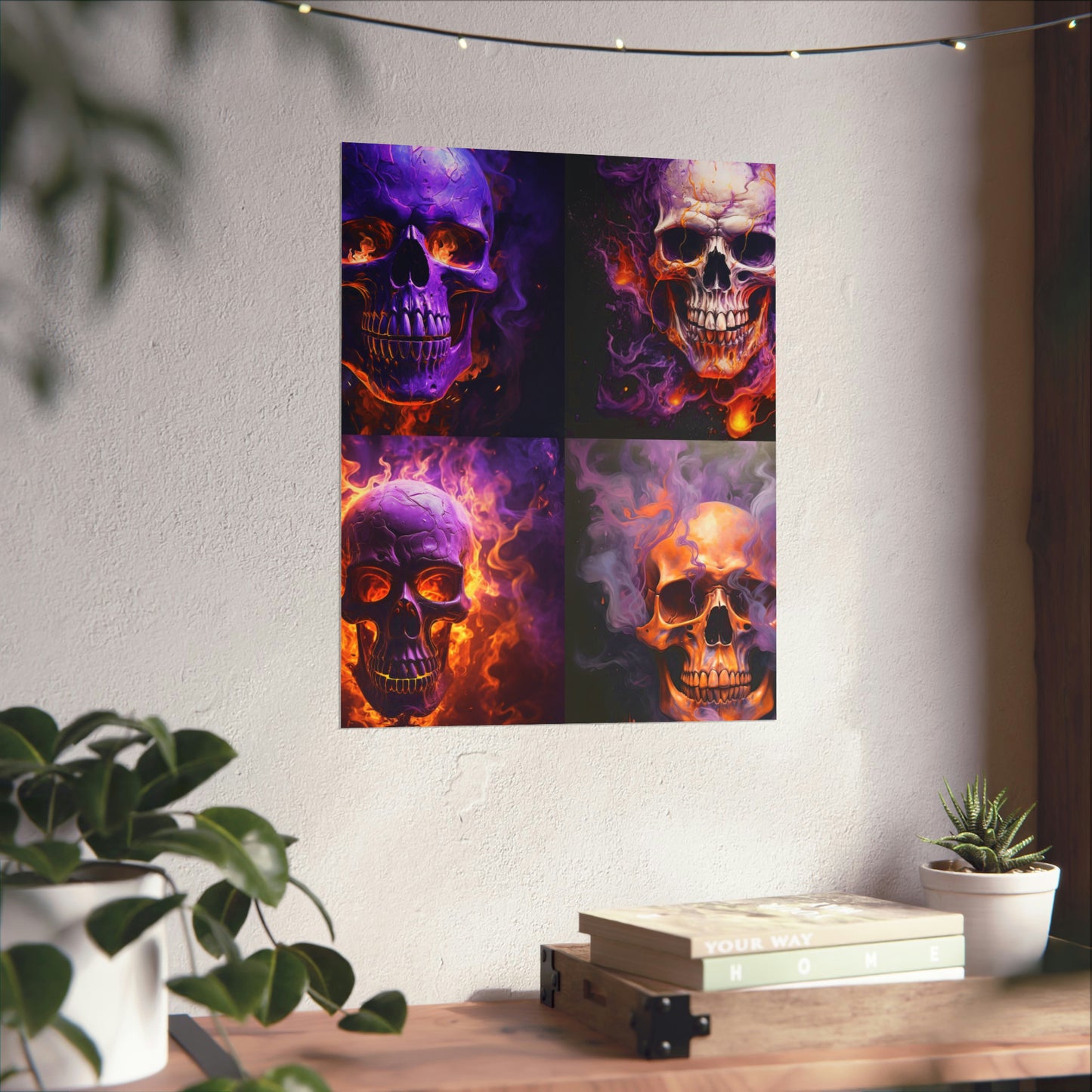 Premium Matte Vertical Posters Skull Flames 5