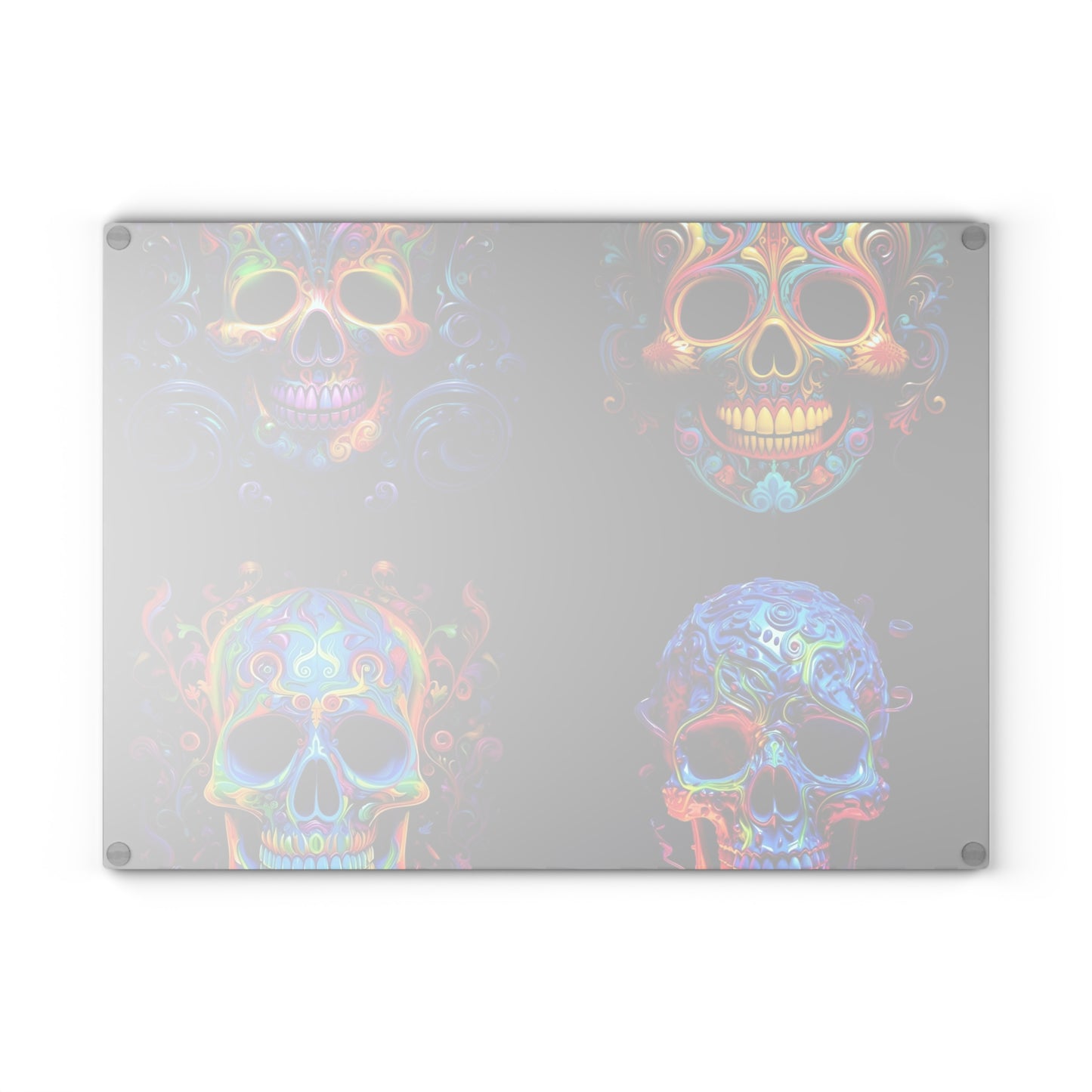 Glass Cutting Board Macro Skull Color 5
