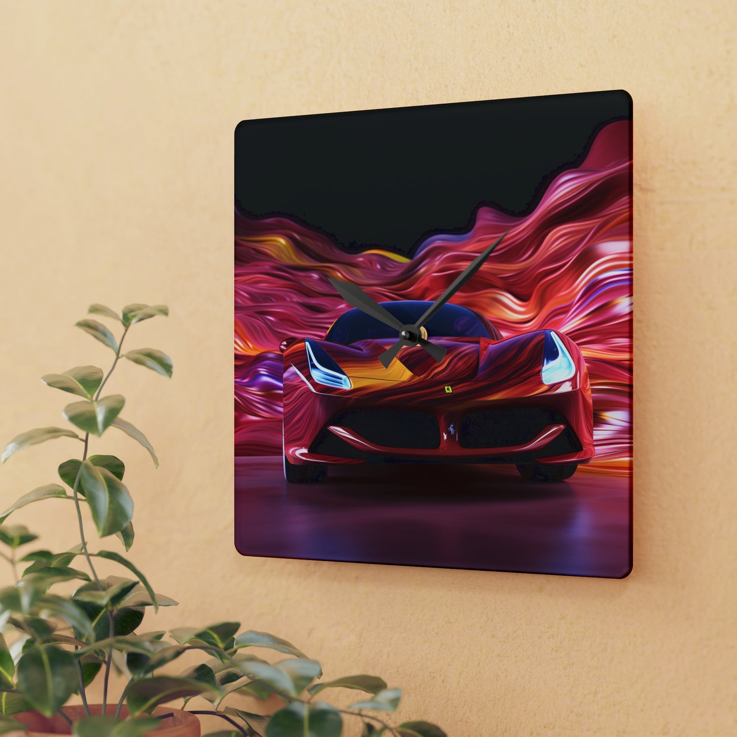 Acrylic Wall Clock Ferrari Water Fusion 3