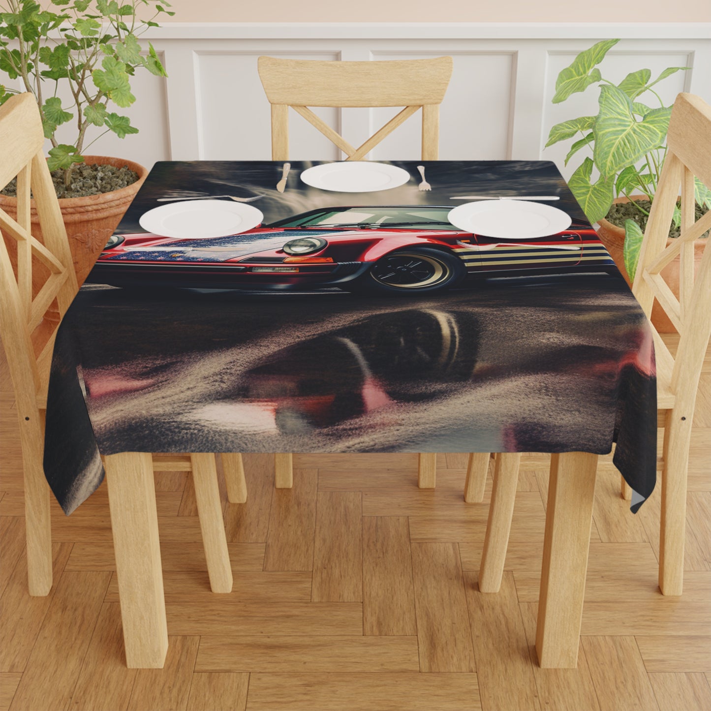 Tablecloth American Flag Porsche Abstract 1