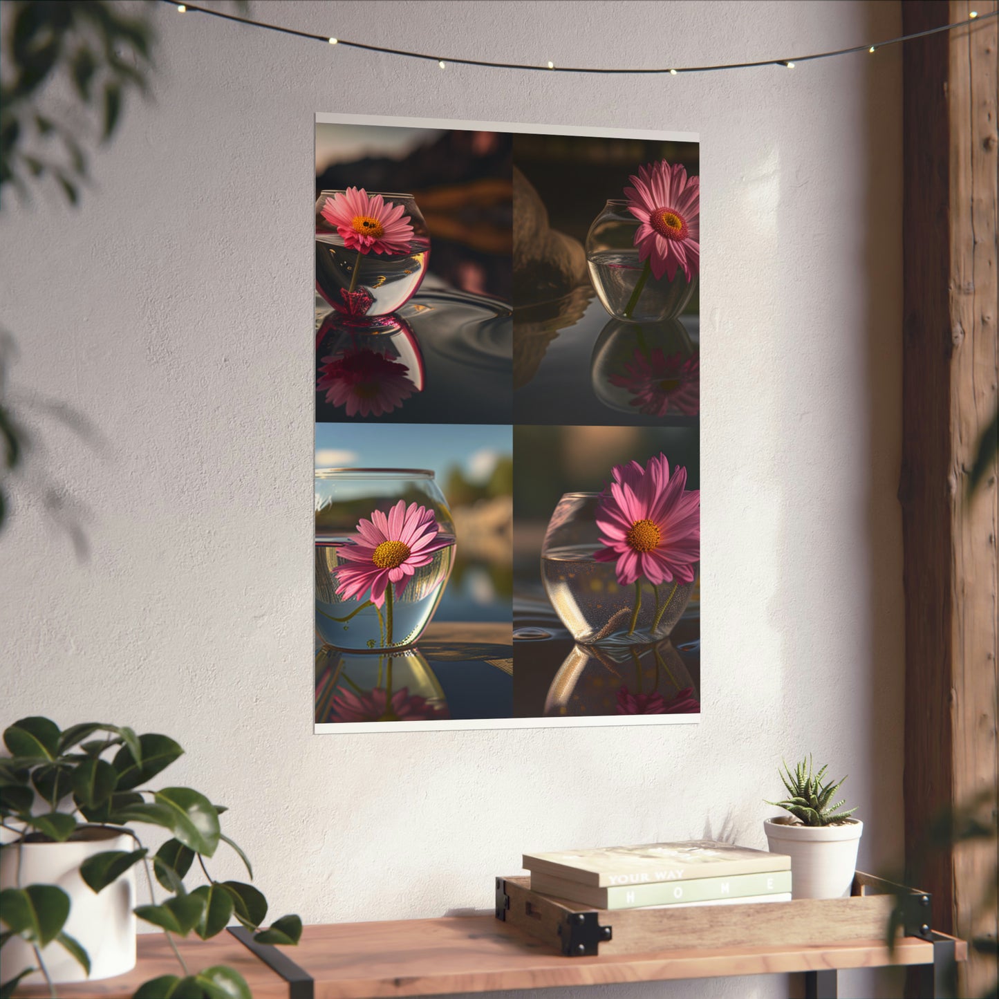 Premium Matte Vertical Posters Pink Daisy 5