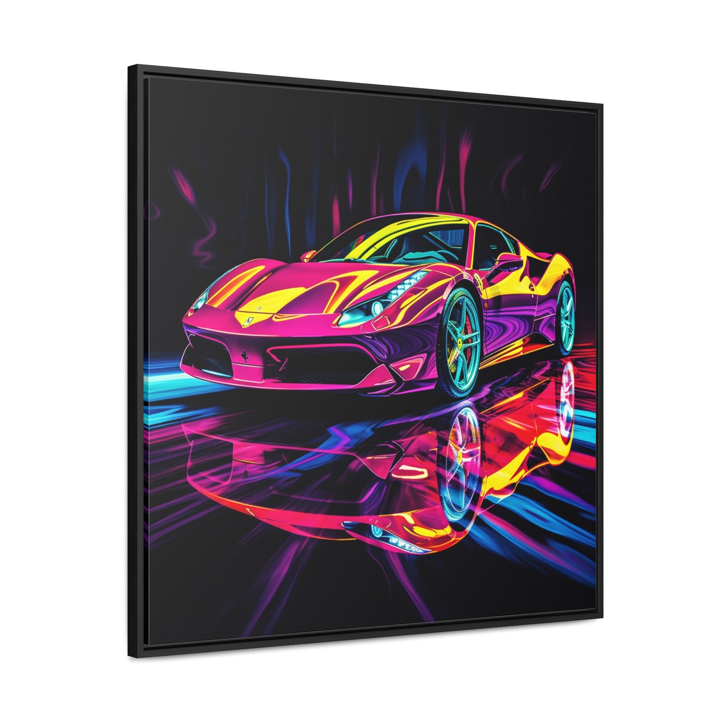 Gallery Canvas Wraps, Square Frame Pink Ferrari Macro 2