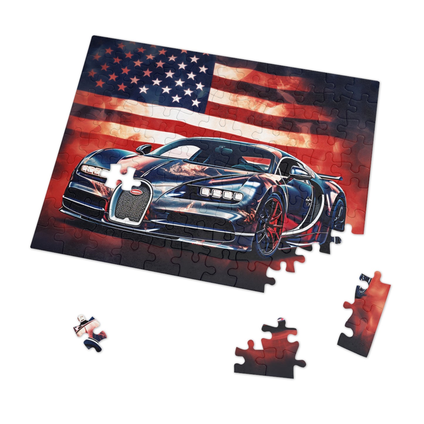 Jigsaw Puzzle (30, 110, 252, 500,1000-Piece) Abstract American Flag Background Bugatti 4