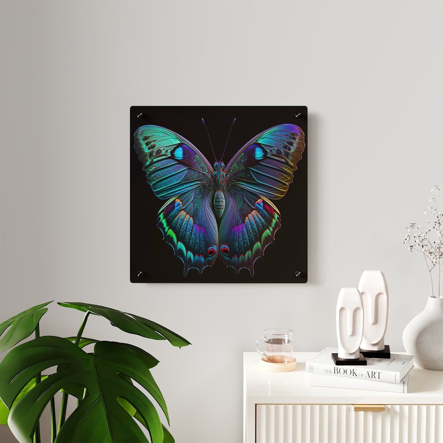 Acrylic Wall Art Panels Hue Neon Butterfly 4