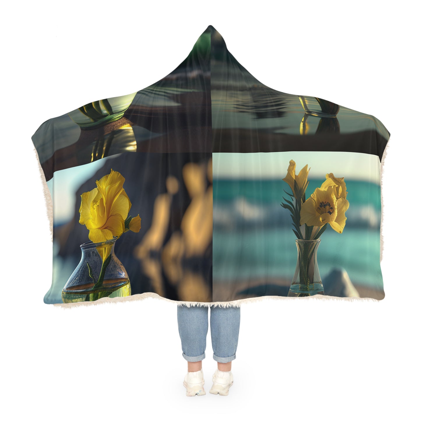 Snuggle Hooded Blanket Yellow Gladiolus glass 5