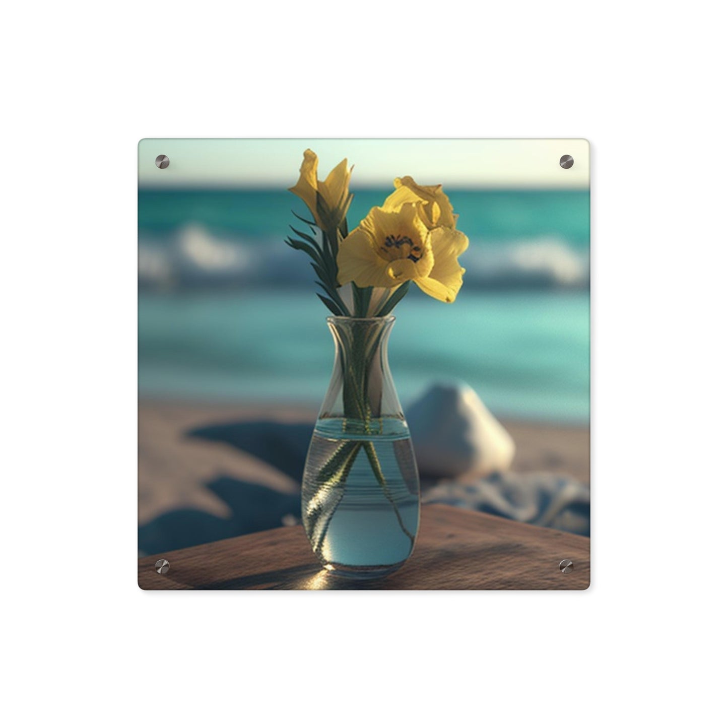 Acrylic Wall Art Panels Yellow Gladiolus glass 4