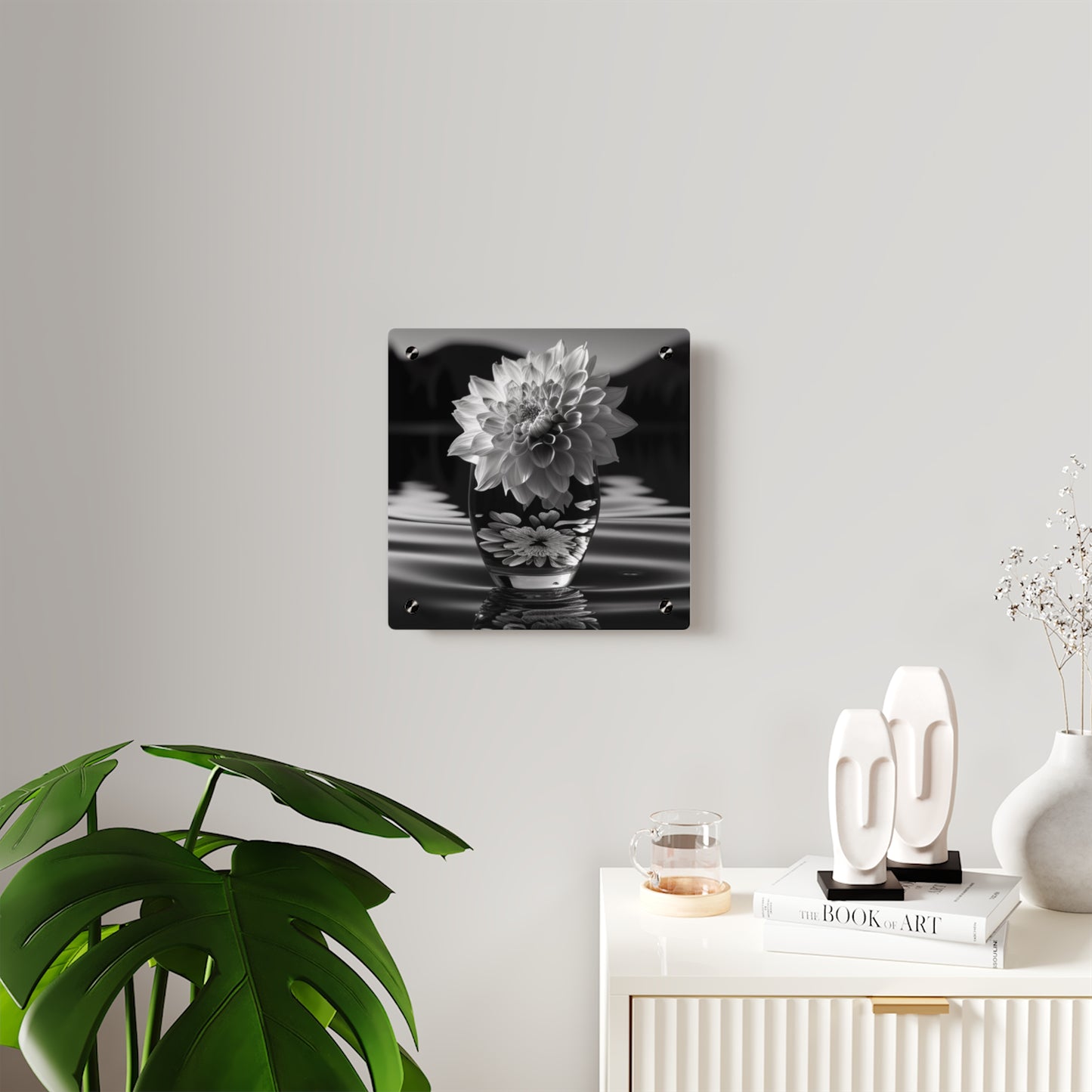 Acrylic Wall Art Panels White Dahlia 4