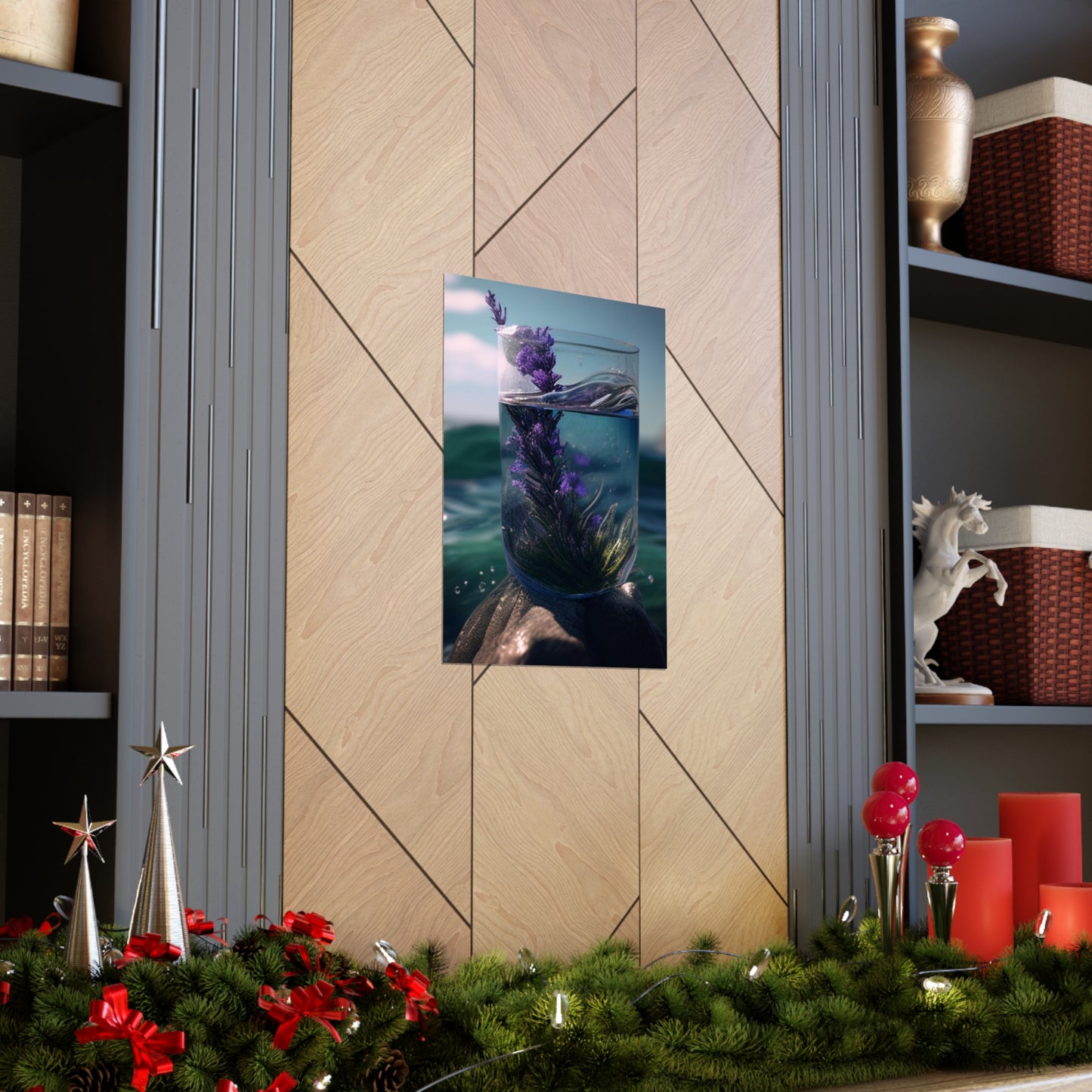 Premium Matte Vertical Posters Lavender in a vase 2