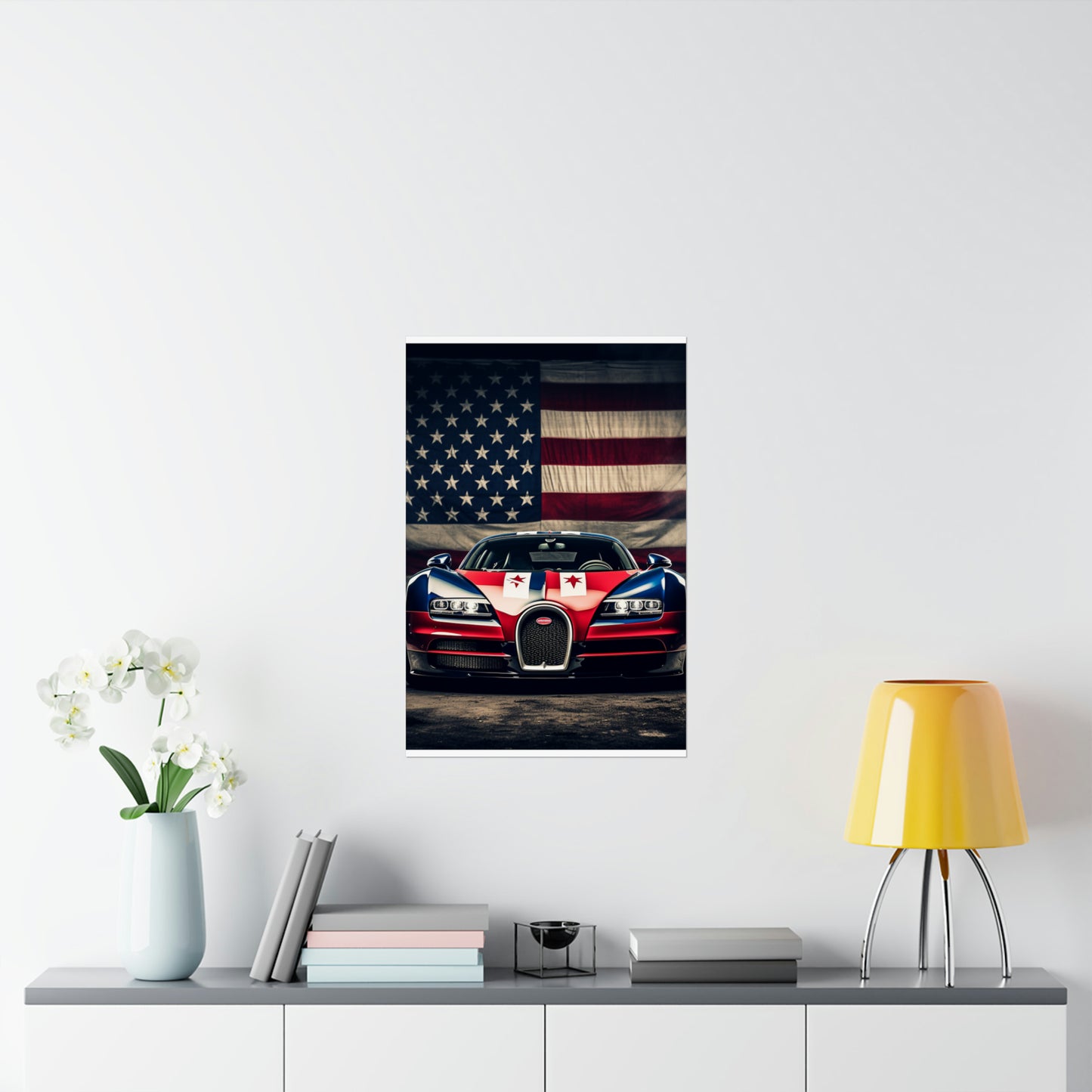 Premium Matte Vertical Posters Bugatti American Flag 3