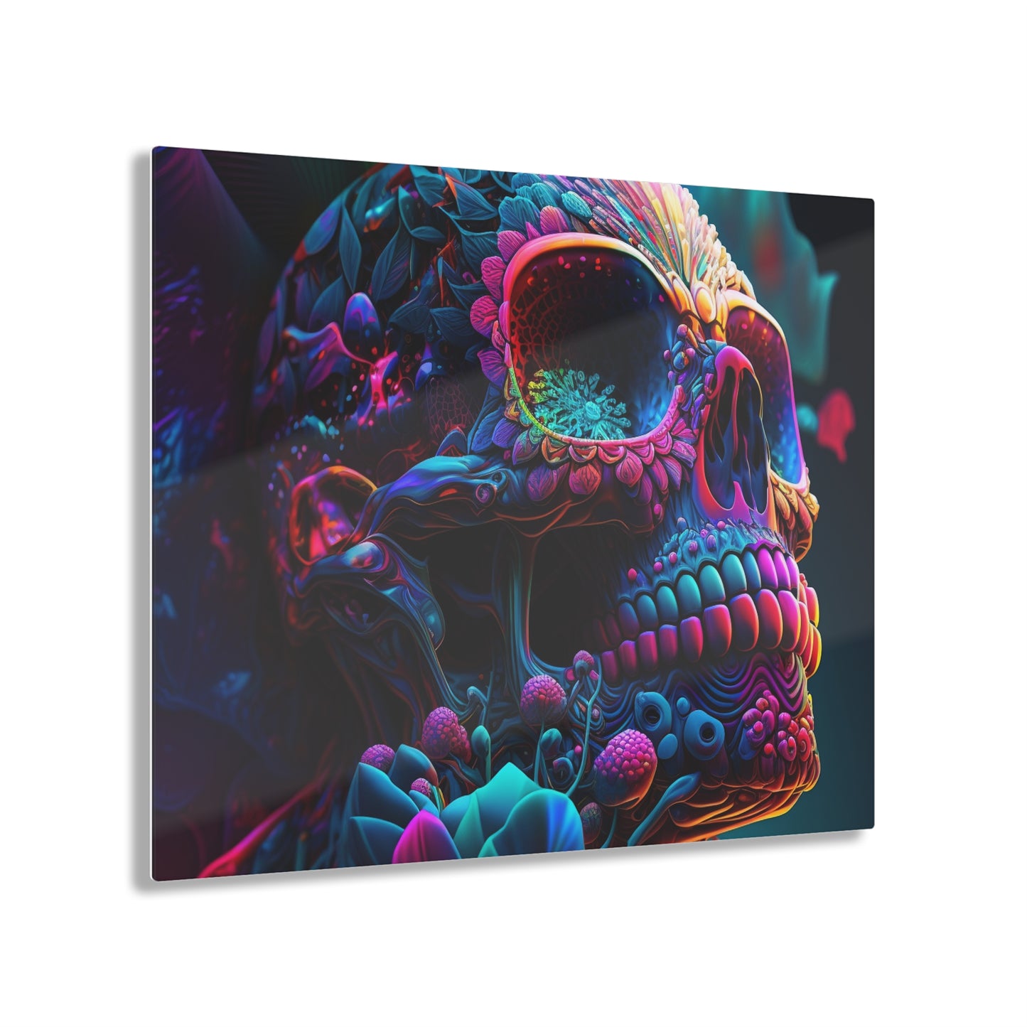 Acrylic Prints Florescent Skull Death 3