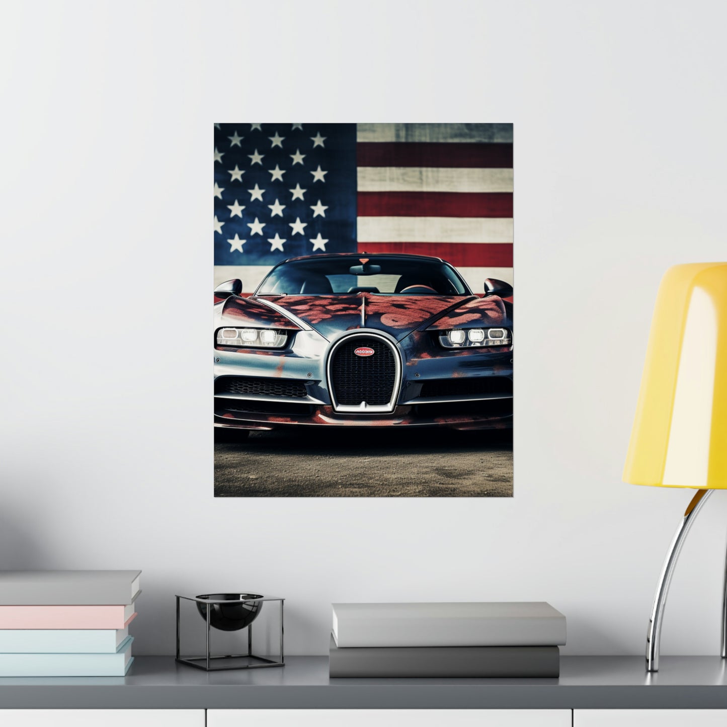 Premium Matte Vertical Posters Bugatti Flag 3