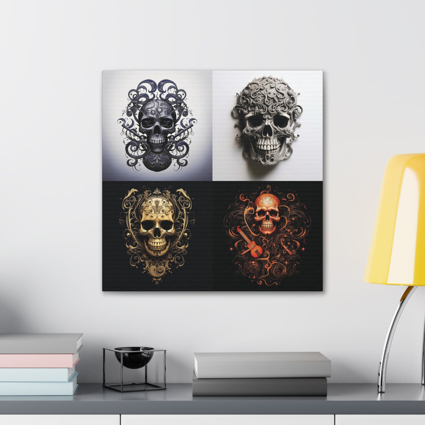 Canvas Gallery Wraps Skull Treble Clef 5