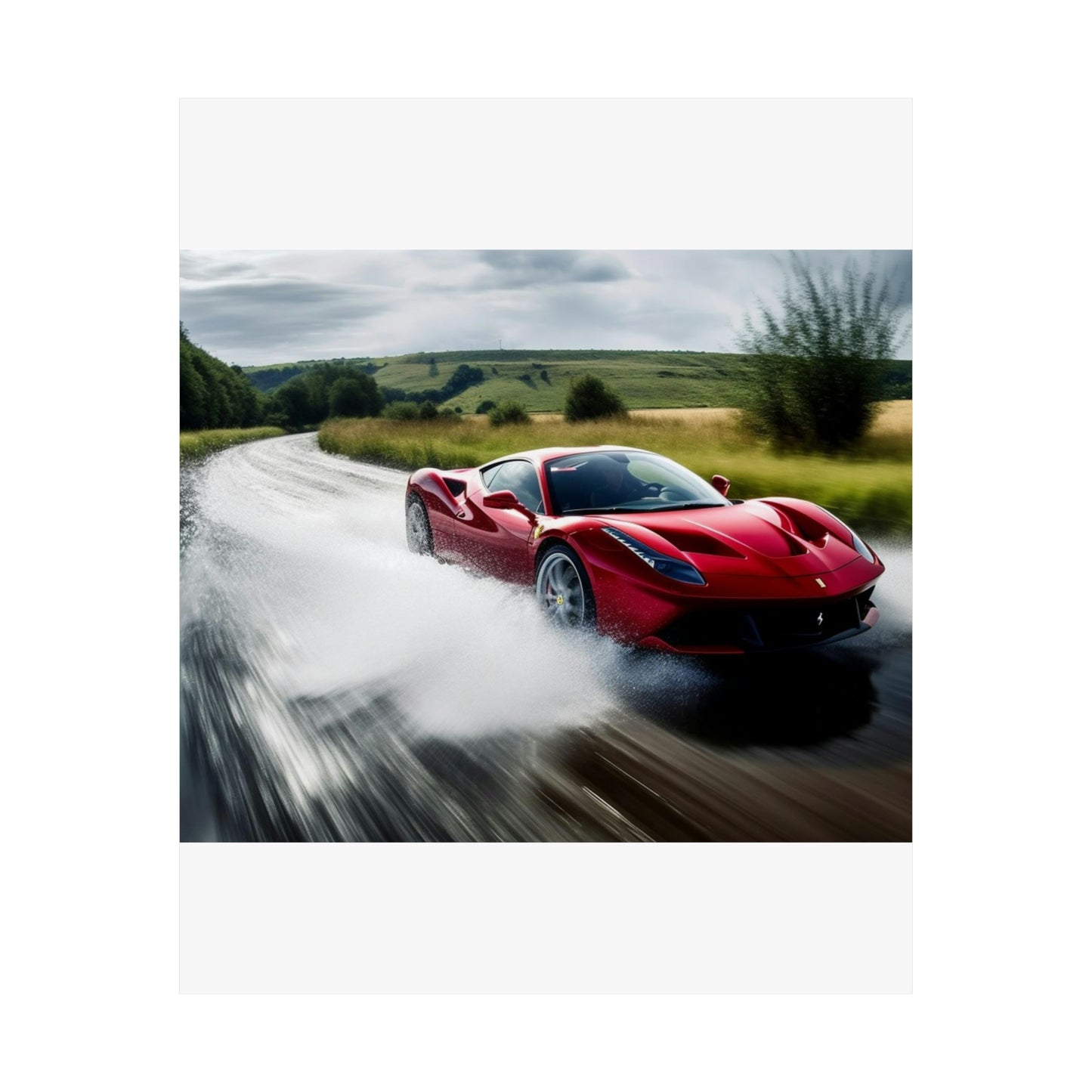 Premium Matte Vertical Posters Water Ferrari Splash 4