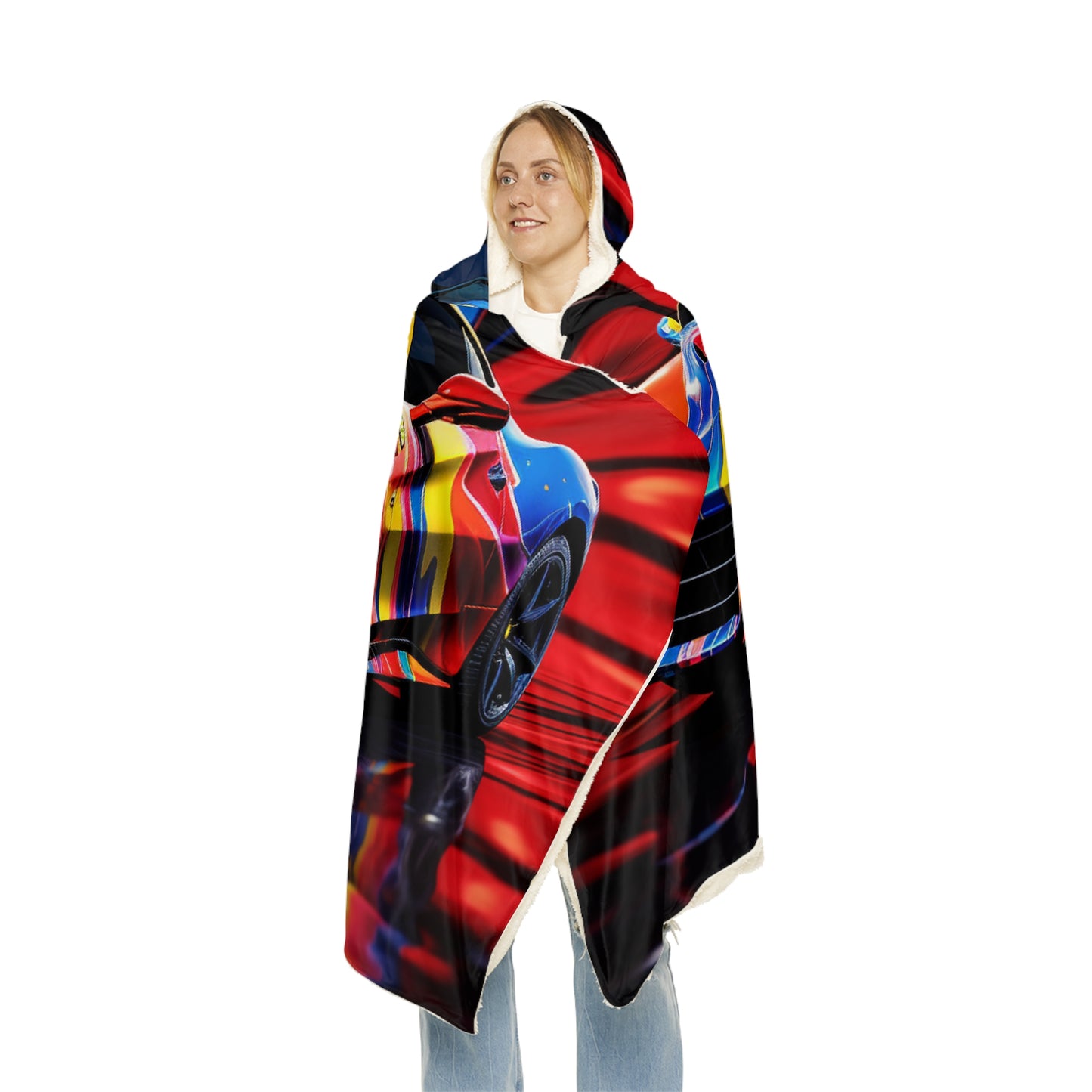 Snuggle Hooded Blanket Hyper Colorfull Ferrari 1