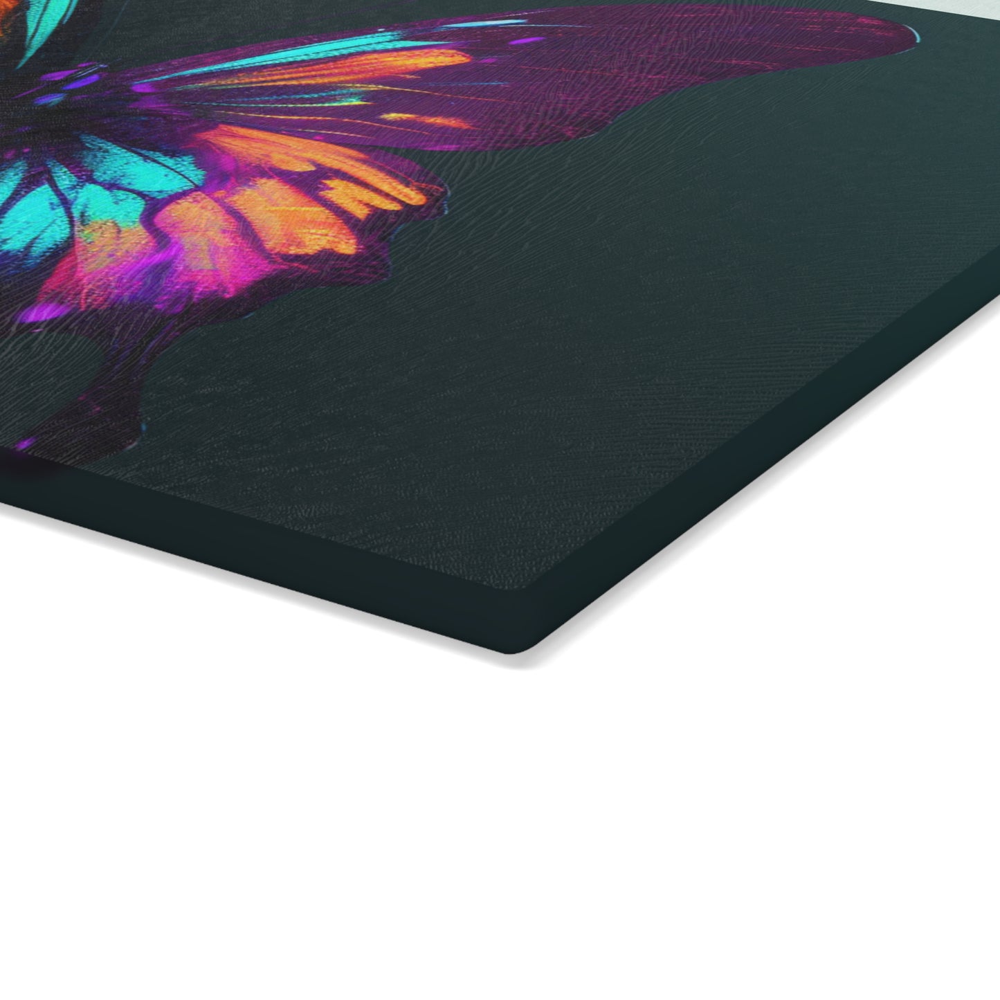 Glass Cutting Board Hyper Colorful Butterfly Purple 4