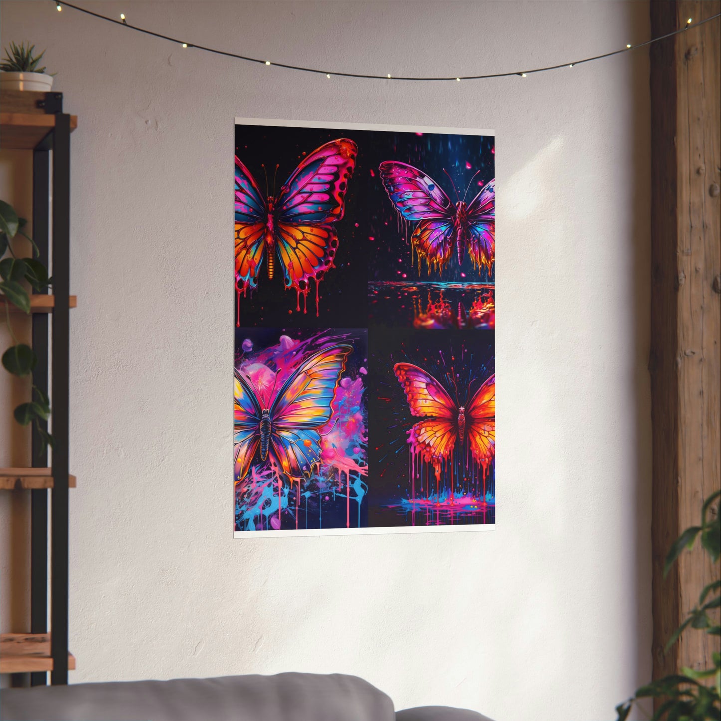 Premium Matte Vertical Posters Pink Butterfly Flair 5