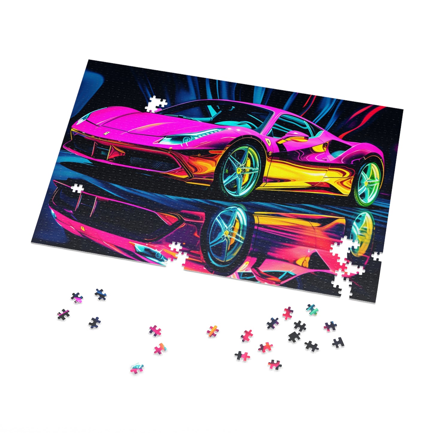 Jigsaw Puzzle (30, 110, 252, 500,1000-Piece) Pink Macro Ferrari 3