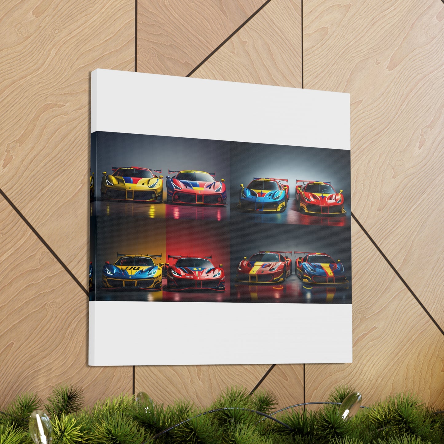 Canvas Gallery Wraps Ferrari Red Blue 5