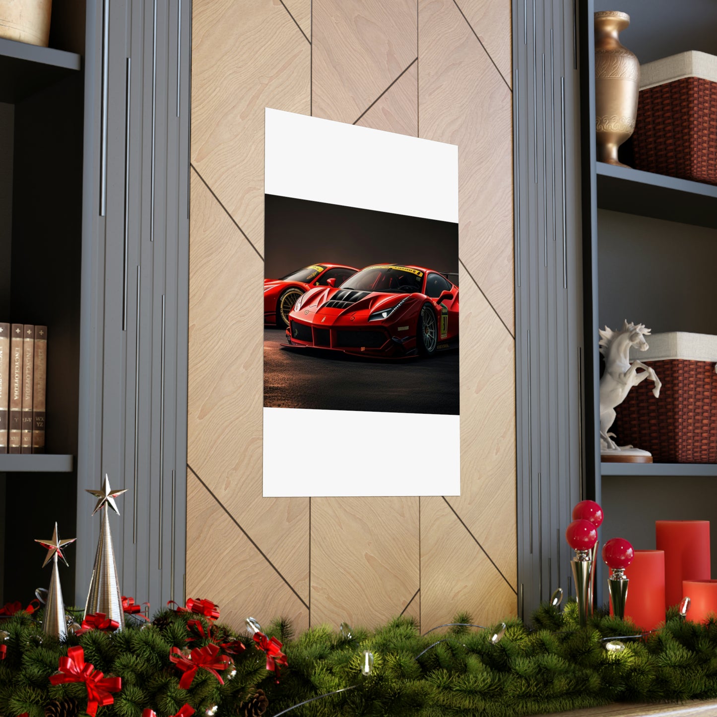 Premium Matte Vertical Posters Ferrari Red 4