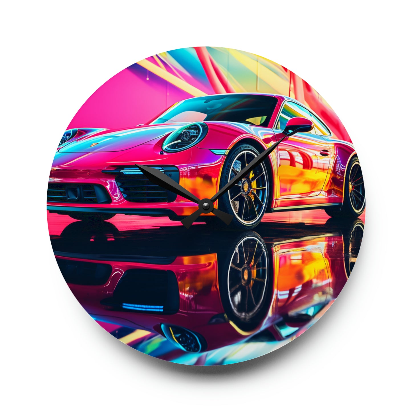 Acrylic Wall Clock Macro Porsche 4