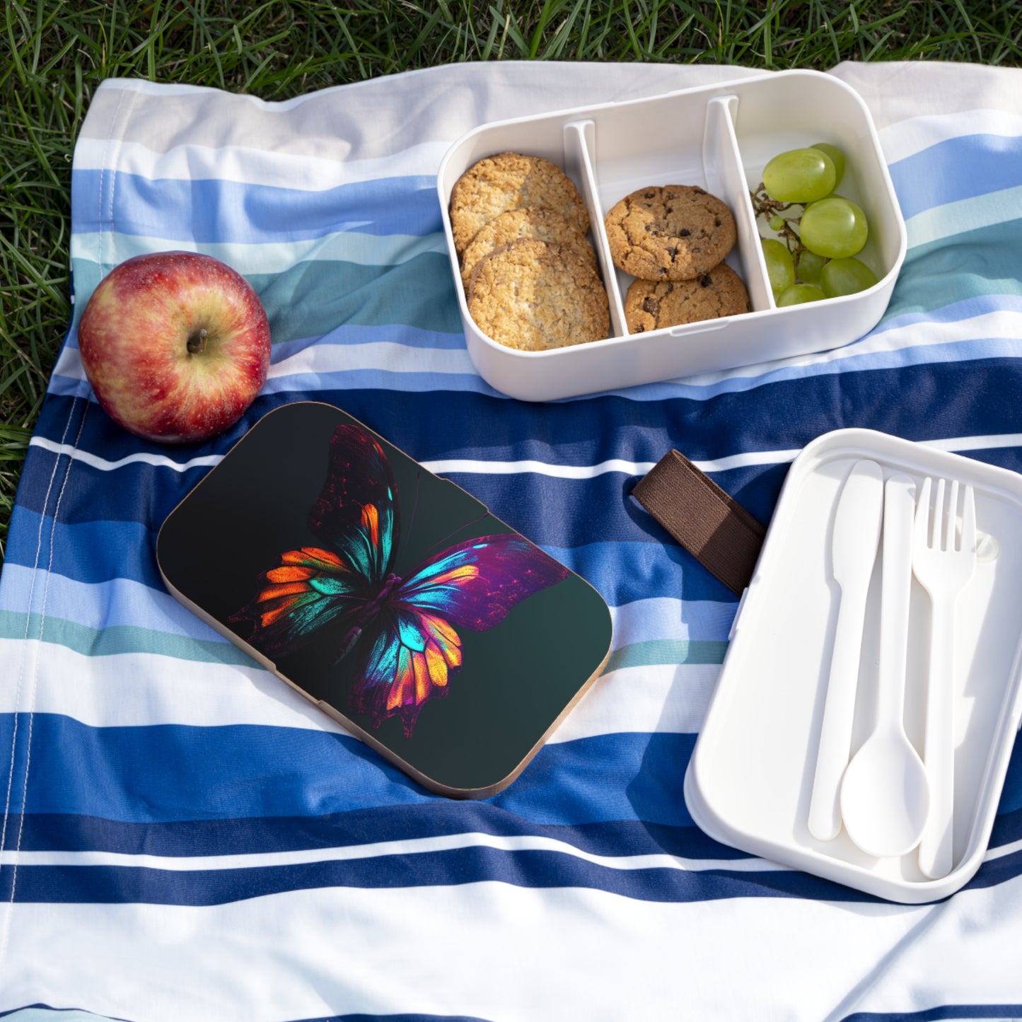 Bento Lunch Box Hyper Colorful Butterfly Macro 4