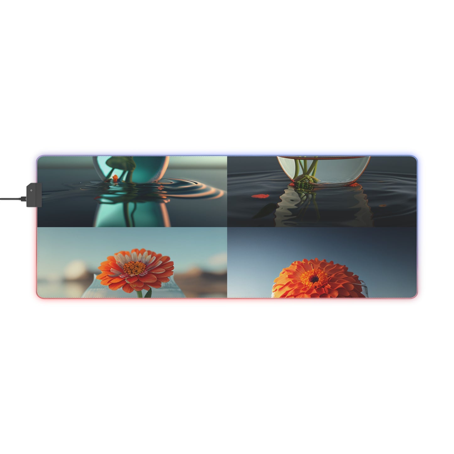 LED Gaming Mouse Pad Orange Zinnia 5