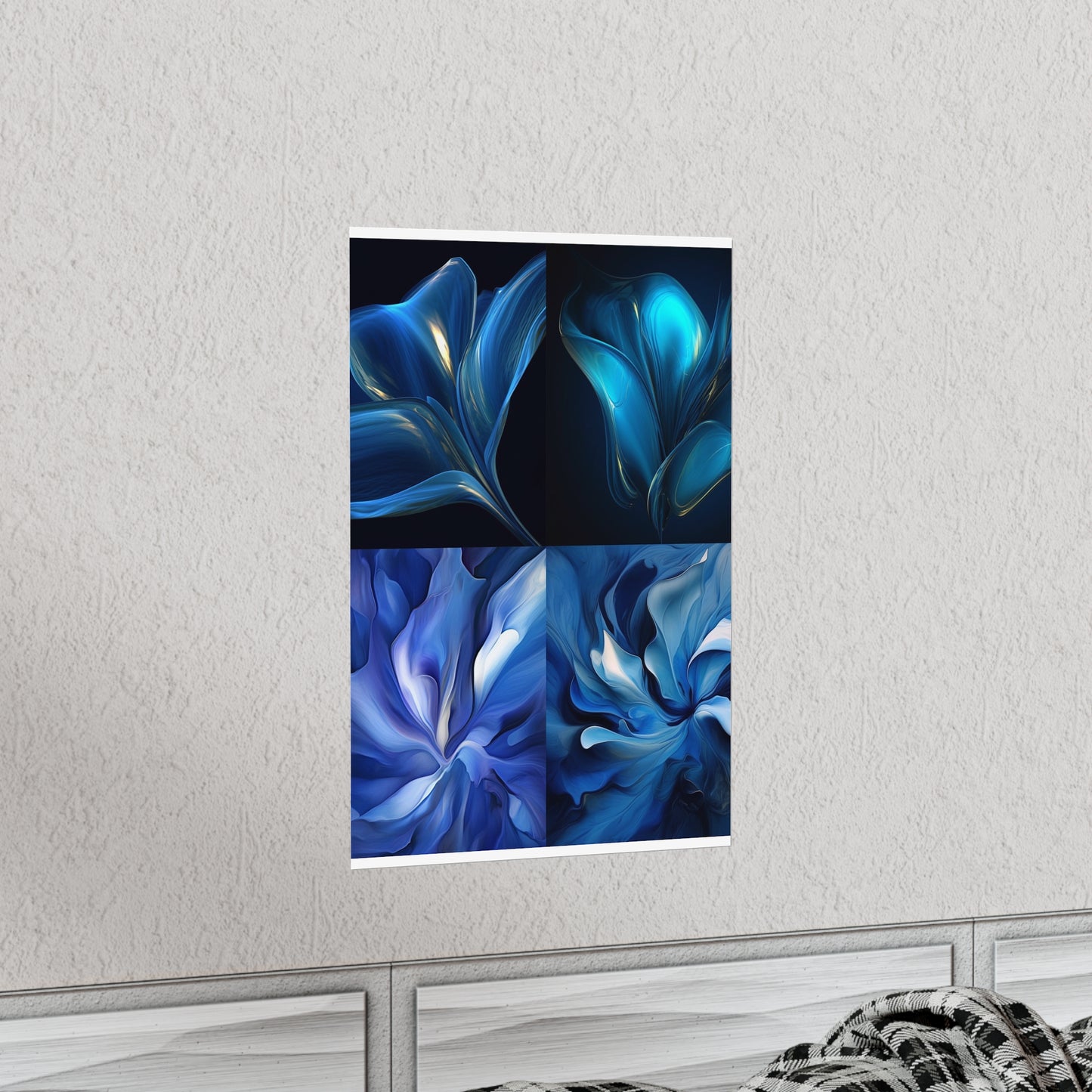 Premium Matte Vertical Posters Abstract Blue Tulip 5