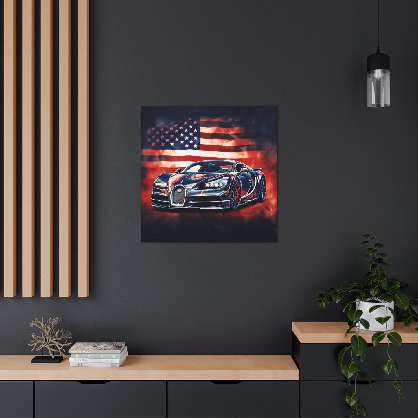 Canvas Gallery Wraps Abstract American Flag Background Bugatti 4