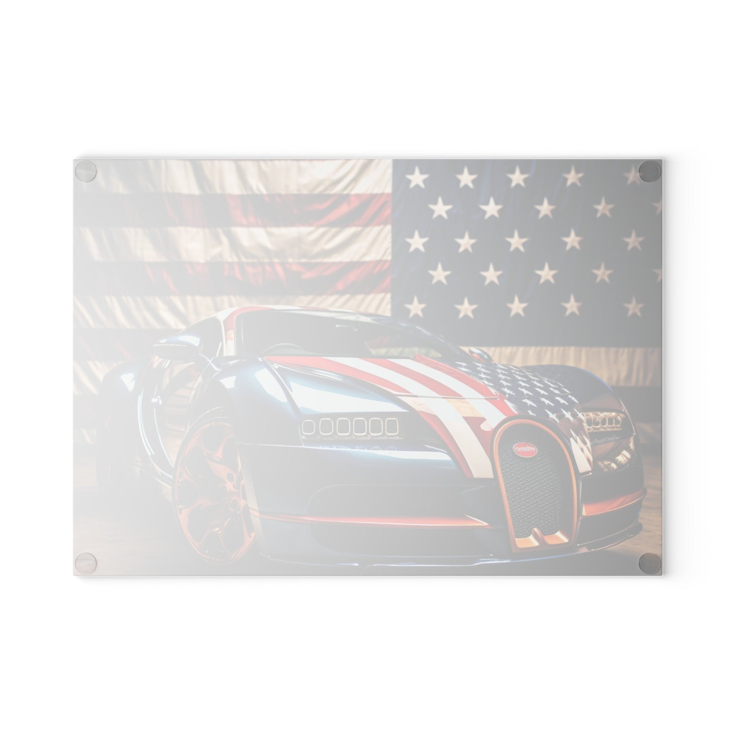 Glass Cutting Board Bugatti Flag American 4