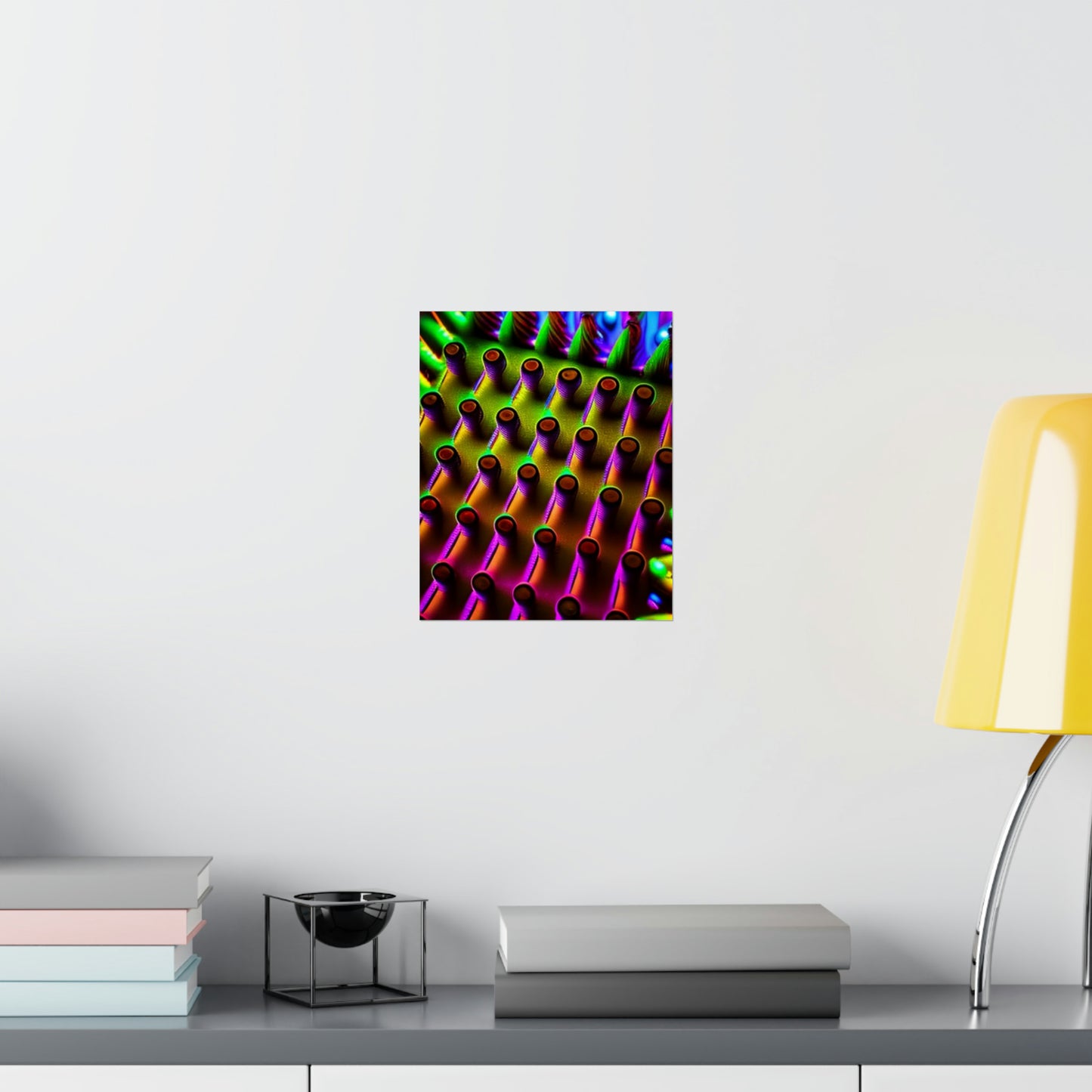 posters Macro Cactus neon square 1
