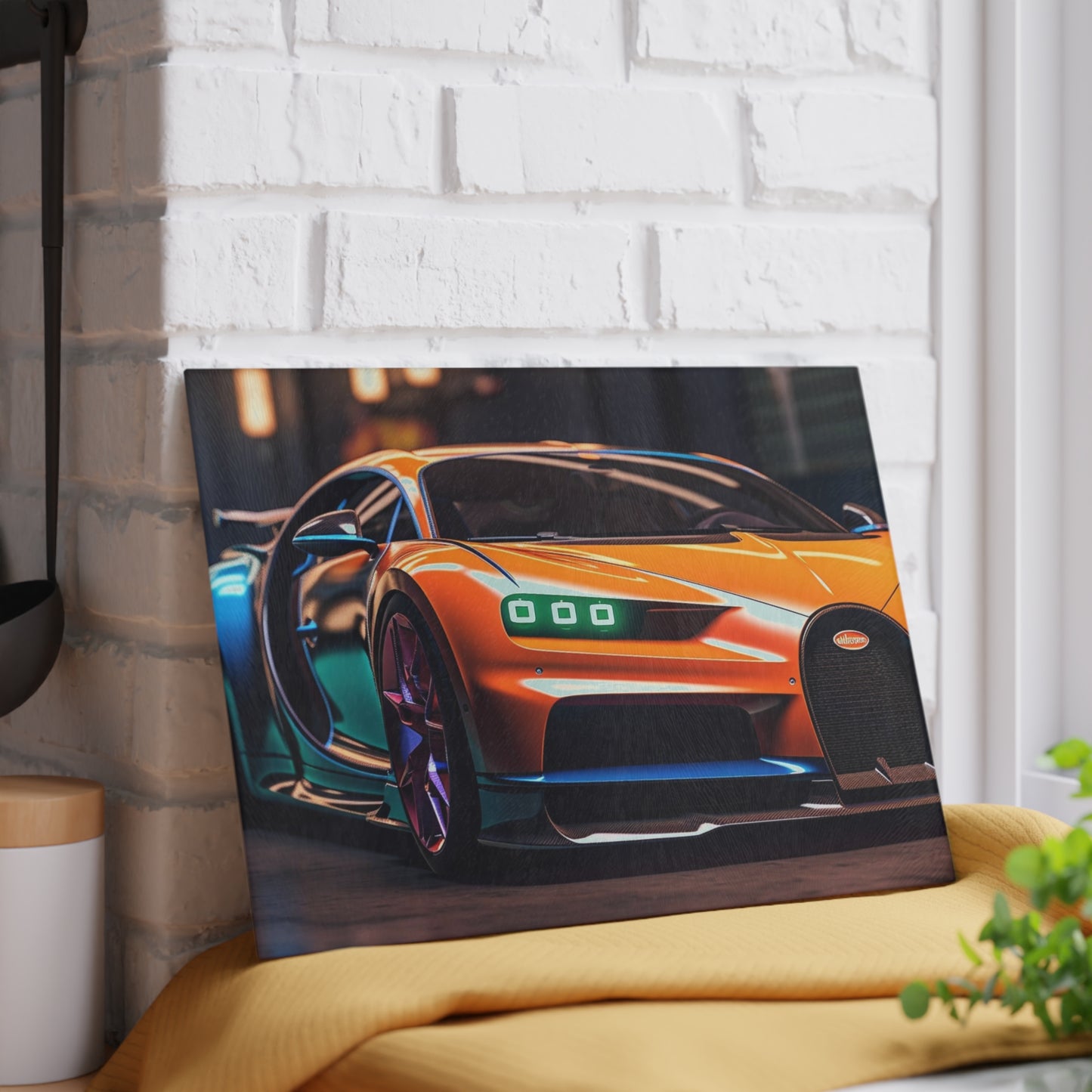 Glass Cutting Board Hyper Bugatti Neon Chiron 1