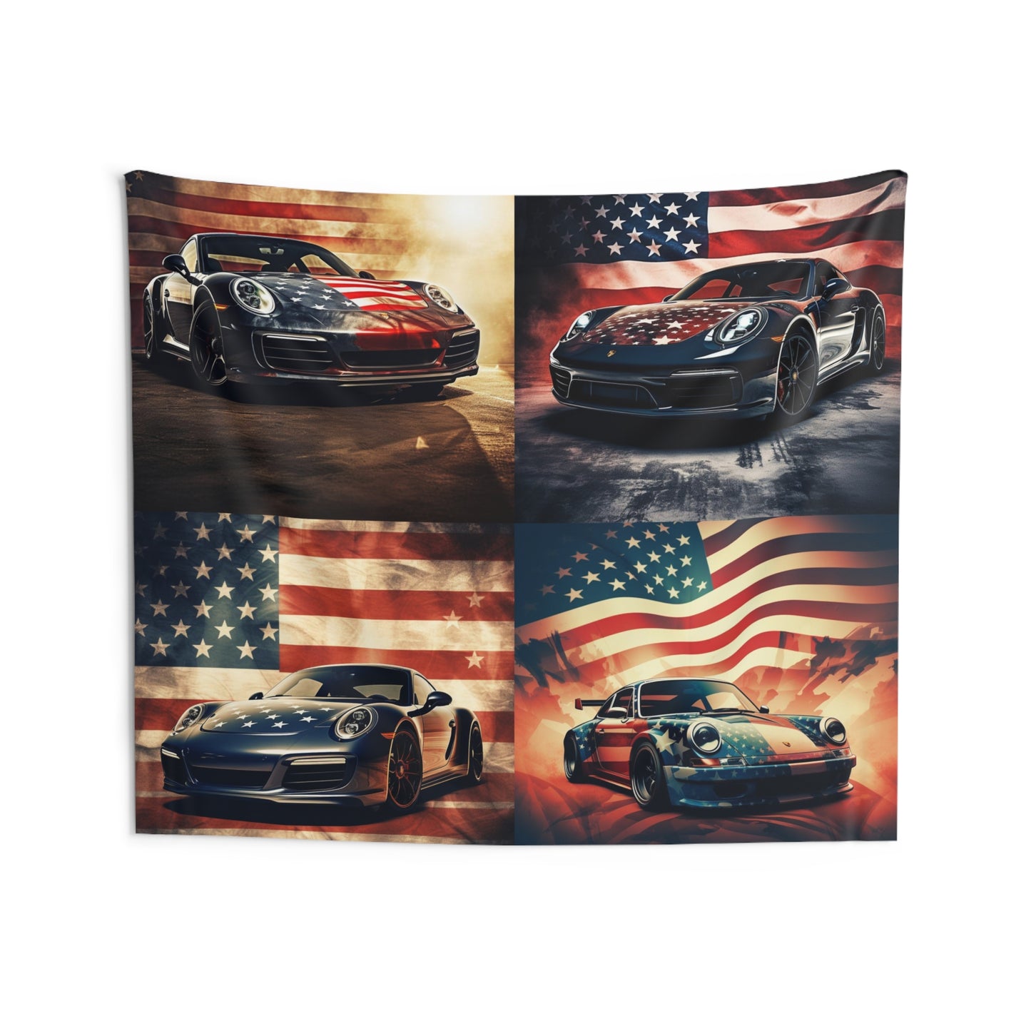 Indoor Wall Tapestries Abstract American Flag Background Porsche 5