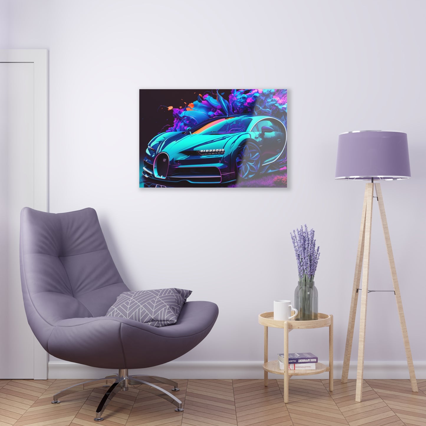 Acrylic Prints Bugatti Neon Chiron 3